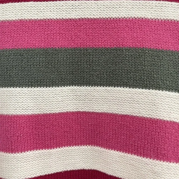 Loft Pouf Long Sleeved Striped Sweater Pink White Gray Sz S - Picture 3 of 6
